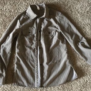 Tan black strip shirt